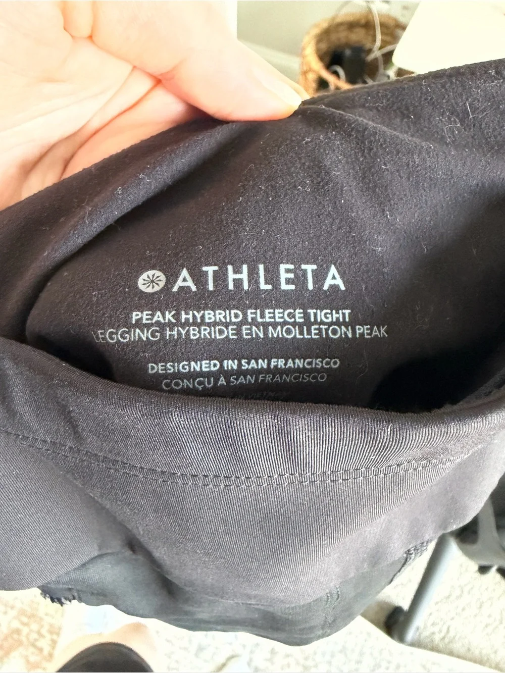 Athleta Peak Hybrid Fleece Tight Black Size Small